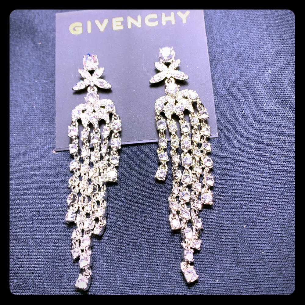 Givenchy Silvertone Crystal Earrings